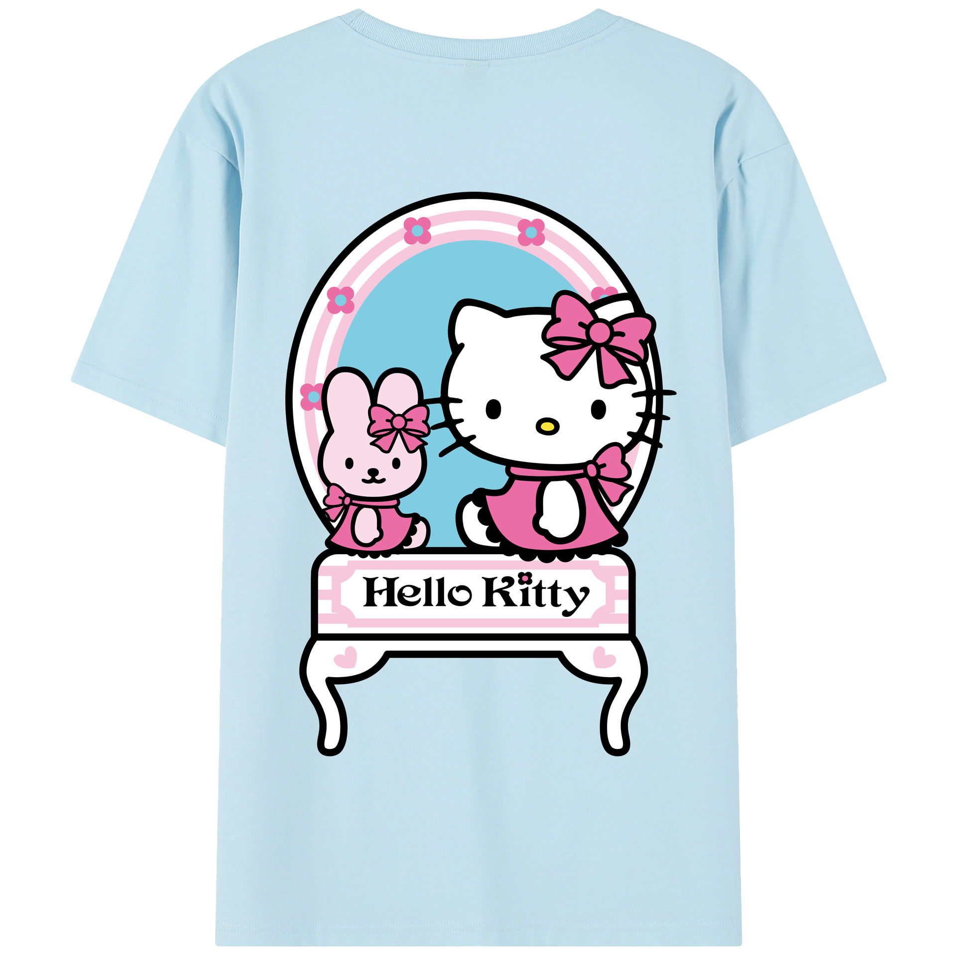 （画像用） Hello Kitty ハローキティ 綿100％半袖Tシャツ（背面プリント）